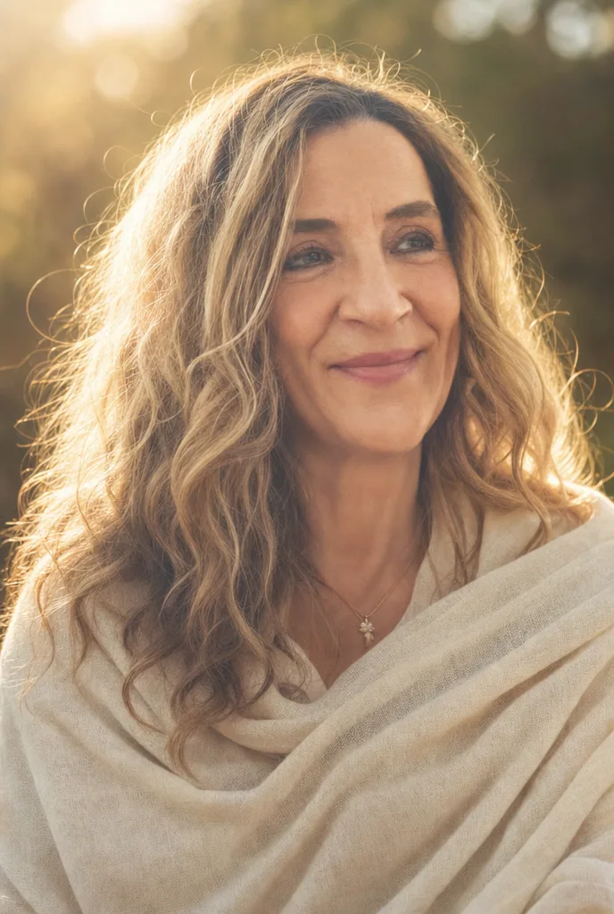 Porträt von Monika Berl in warmem Gegenlicht